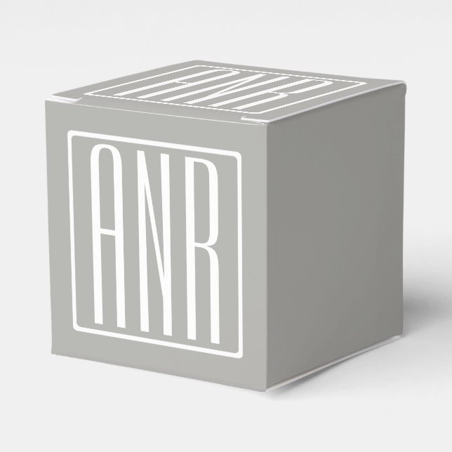 Ballotins Initiales Monogramme | Blanc Sur Gris Clair (Verso)