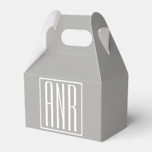 Ballotins Initiales Monogramme Blanc Sur Gris Clair