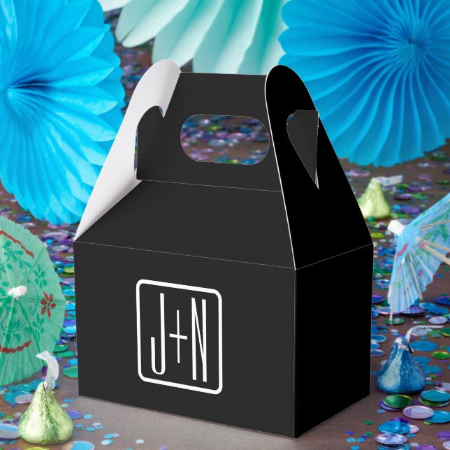 Ballotins Initiales monogrammées modernes | Noir et blanc (Fête)