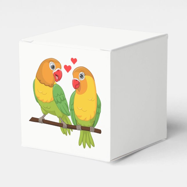 Ballotins Inséparables Jaune Vert Lovebird Mariage Faveurs (Verso)