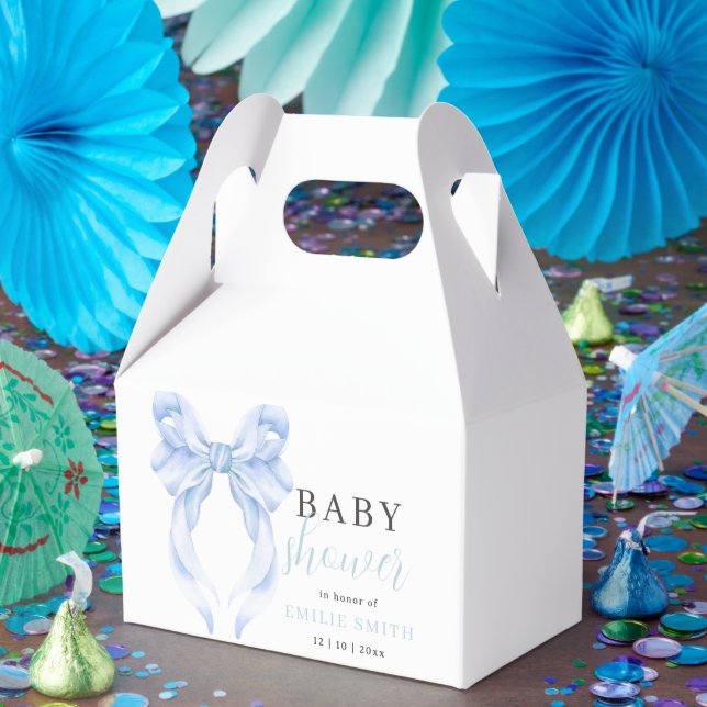 Ballotins Invitation à la baby shower avec un nœud bleu, Inv (Fête)