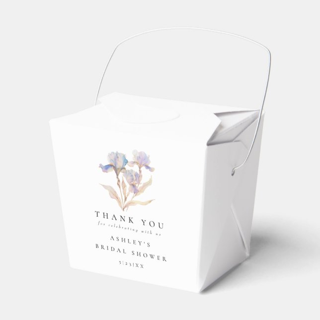 Ballotins Iris Floral Élégant pour Baby Shower de Mariage (Verso)