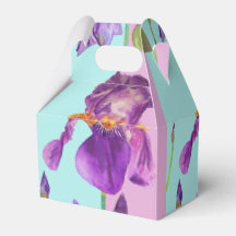 Iris Mariage Gâteau Ballotin violet Aqua Fleurs