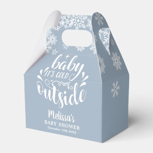 Ballotins It's Cold Outside Blue Boy Winter Baby Shower (Verso)