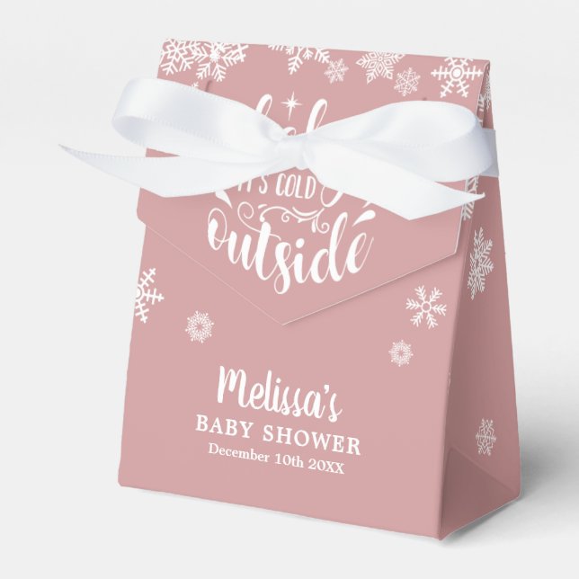 Ballotins It's Cold Outside Pink Girl Winter Baby Shower (Verso)