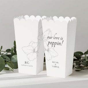 Ballotins Ivoire Chic Floral Couple Popcorn Ballotin