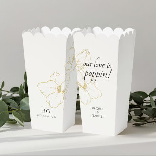 Ballotins Ivoire   Chic Floral Couple Popcorn Ballotin