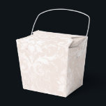Ballotins Ivoire et damas blanc en détresse grunge<br><div class="desc">Boîte à faveurs en damas vintage en ivoire et blanc brillant en détresse.</div>