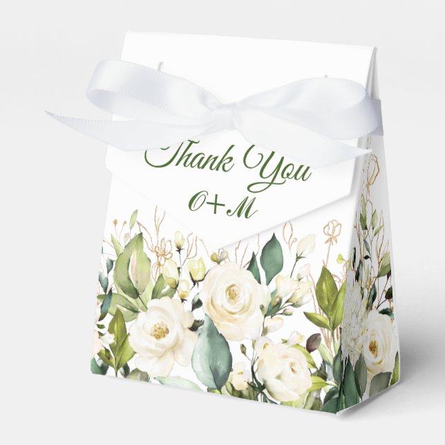 Ballotins Ivory White Roses Verdure Floral Mariage cadeau (Verso)