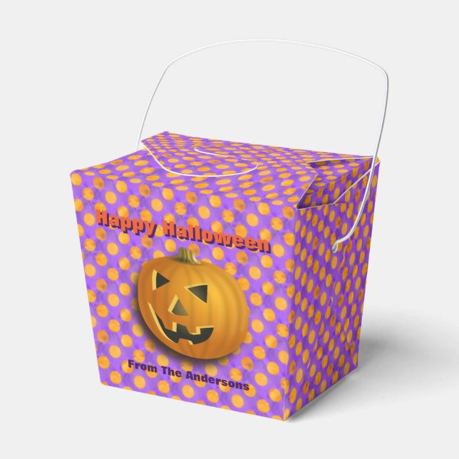 Ballotins Jack-O-Lantern, Pois violets et orange (Verso)