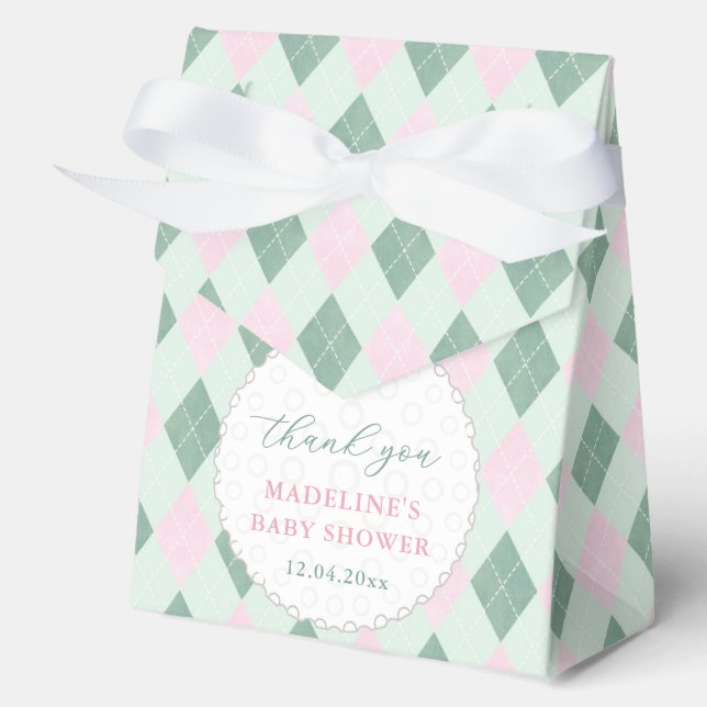 Ballotins Jacquard vert mignon Imprimer Baby shower de golf (Recto)