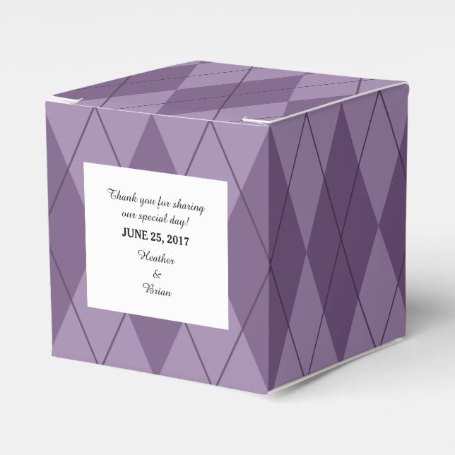 Ballotins Jacquard violet mariage Favor Boxes (Verso)