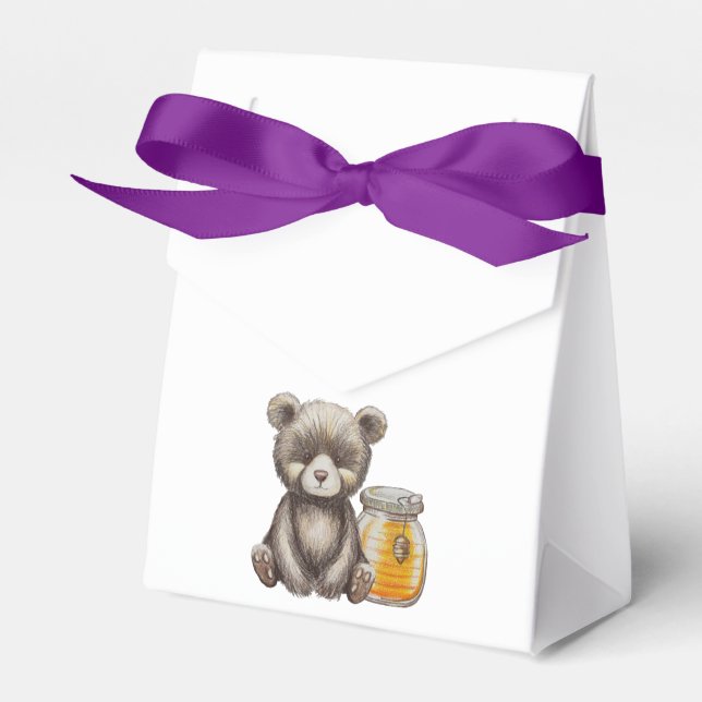 Ballotins Jar de miel et baby shower d'ours en peluche (Verso)