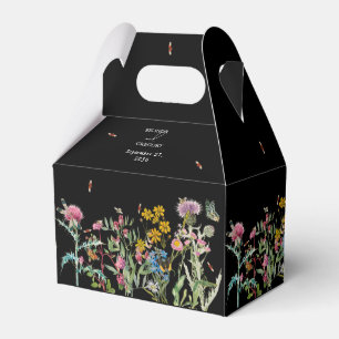 Ballotins Jardin de mariage bohème noir à l'aquarelle avec f