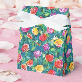 Ballotins Jardin de roses mignon pastel motif aquarelle