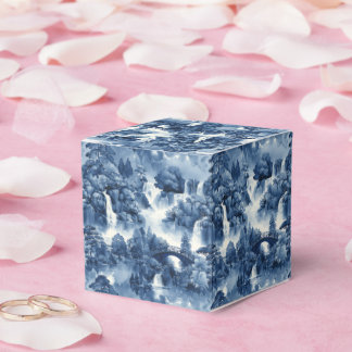 Ballotins Jardin d'eau japonais en porcelaine blanche bleue
