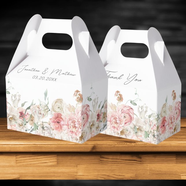 Ballotins Jardin d'été Aquarelle Mariage floral (Summer Garden Watercolour Floral Wedding Favor Boxes
)