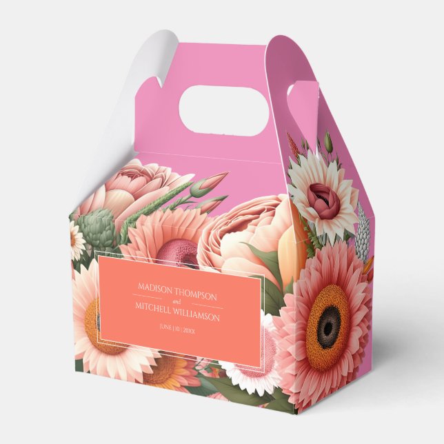 Ballotins Jardin Sunrise rose Orange moderne Mariage Floral (Verso)