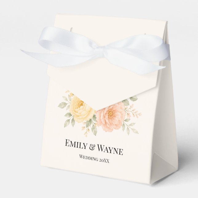 Ballotins Jaune Beurre Mariage Fleur Peach & Ivory  (Verso)