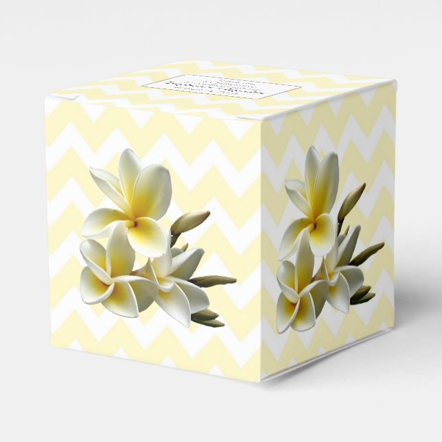 Ballotins Jaune Chevron Plumeria Ballotin de mariage personn (Verso)