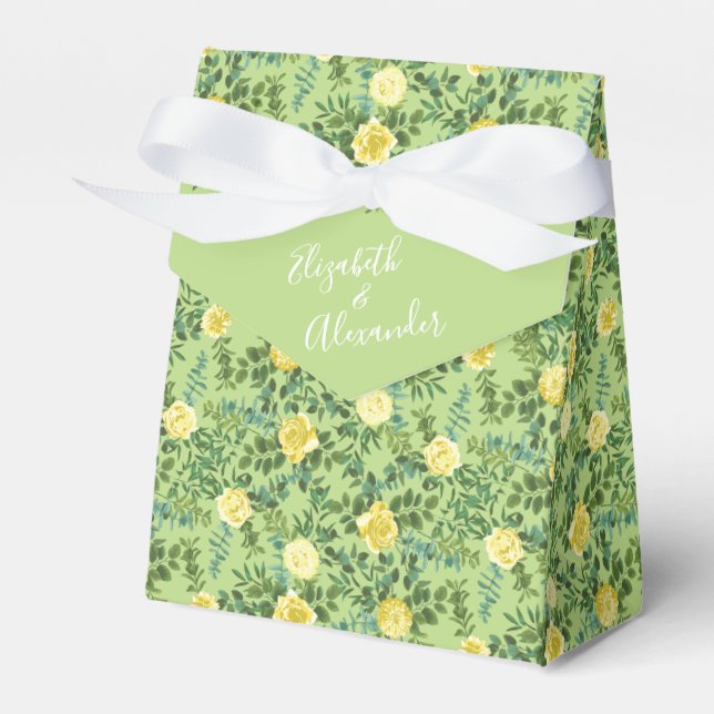 Ballotins Jaune clair et vert pâle Rose Mariage floral (Verso)
