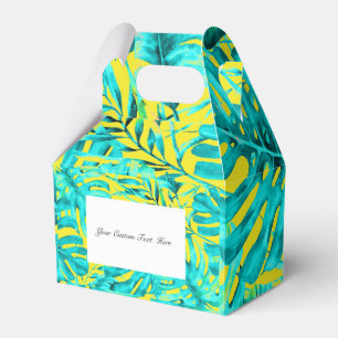Ballotins Jaune et Turquoise Feuilles de Palmier Tropical po