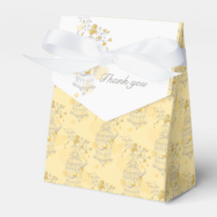 Ballotins Jaune gris oiseau merci mariage boîte de tente