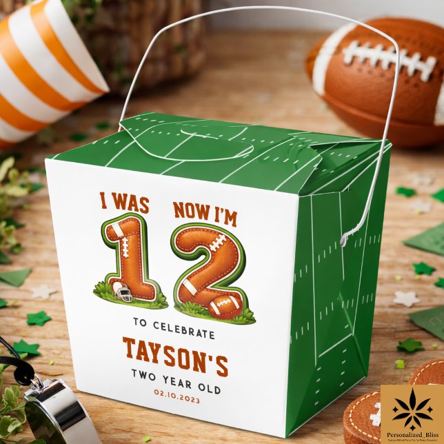 Ballotins J'avais 1 an, maintenant j'en ai 2 – Football Amer (I Was 1, Now I’m 2 – Football America 2nd Birthday Favor Boxes
)