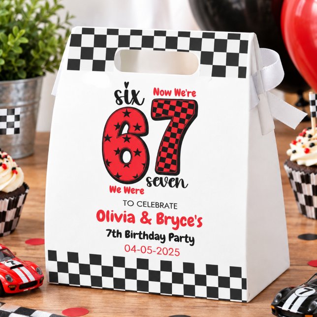 Ballotins J'avais 6 ans, maintenant j'ai 7 ans – Anniversair (I Was 6, Now I’m 7 – Twin 7th Birthday for Kids Favor Boxes)