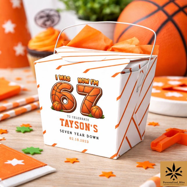 Ballotins J'avais 6 ans, maintenant j'ai 7 ans Basket Annive (I Was 6, Now I’m 7 Basketball – All-Star Birthday Party favor box)