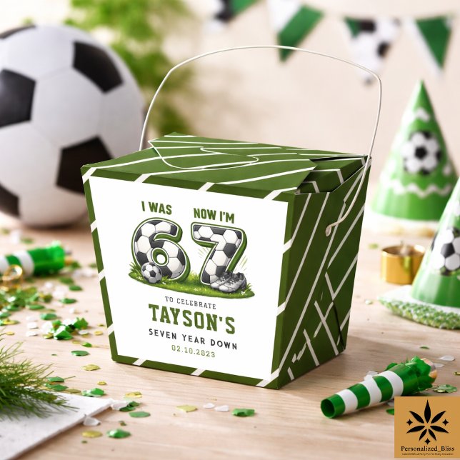 Ballotins J'avais 6 ans, maintenant j'ai 7 ans Football Anni (I Was 6, Now I’m 7 Soccer Birthday – All-Star Part Favor Boxes
)