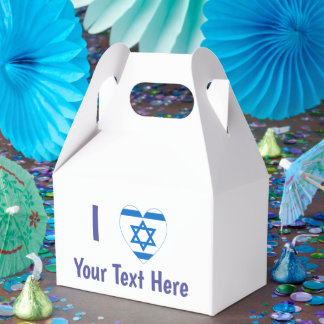 Ballotins Je (Drapeau Israélien en forme de cœur) Votre Text