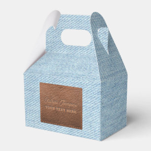 Ballotins Jeans bleu moderne Texture Patch en cuir