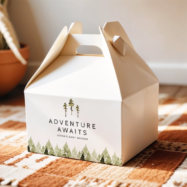 Ballotins JENNA Rustic Watercolor Pine Tree Baby shower (Créateur téléchargé)