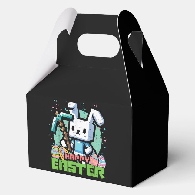 Ballotins Jeu de pixels de lapin de Pâques heureux  (Recto)