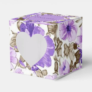 Ballotins Joli Ballotin de Cube Florale violet et blanc