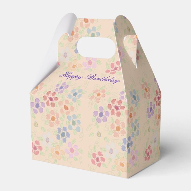 Ballotins Joli Ballotin d'invité à fleurs (Arrière)