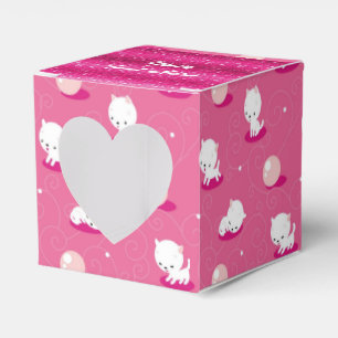 Ballotins Joli ballotin rose de coeur de motif de chatons de