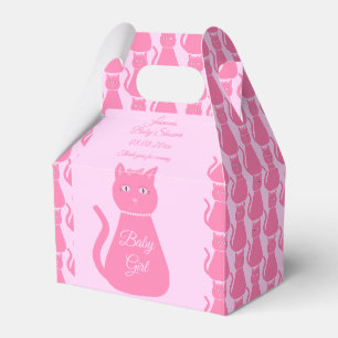 Ballotins Joli bébé rose fille chat Baby shower personnalisé