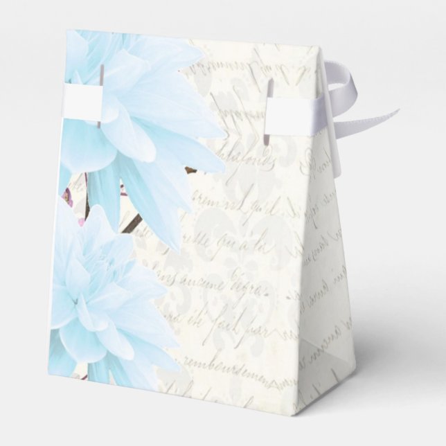 Ballotins Joli bleu floral fleuri mariage (Arrière)