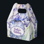 Ballotins Joli bleu Iris Floral Anniversaire Ballotin de gât<br><div class="desc">Joli Blue Iris Floral fleurs Mariage / Anniversaire Ballotins de gâteaux,  avec nom entièrement personnalisable. Conçu à partir d'une de mes aquarelles.</div>