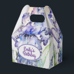 Ballotins Joli bleu Iris Floral Anniversaire Ballotin de gât<br><div class="desc">Joli Blue Iris Floral fleurs Mariage / Anniversaire Ballotins de gâteaux,  avec nom entièrement personnalisable. Conçu à partir d'une de mes aquarelles.</div>