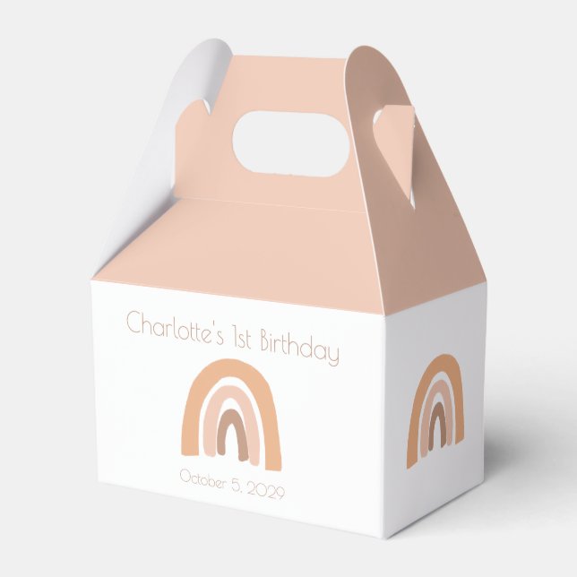 Ballotins Joli Boho Arc-en-ciel rose Pastel 1er anniversaire (Verso)