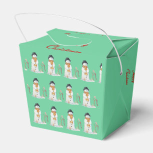 Ballotins joli bonhomme de neige souriant scène de neige pou