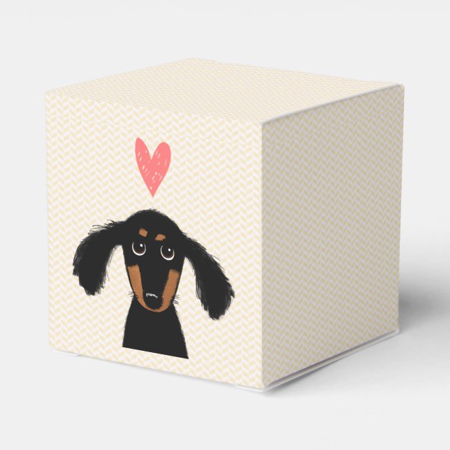 Ballotins Joli chiot Dachshund avec coeur (Arrière)
