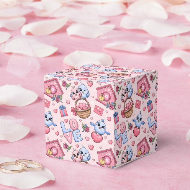 Ballotins Joli couple d'oiseaux, coeurs, maison d'oiseaux/ (Mariage)