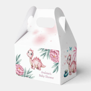 Ballotins Joli dinosaure rose et baby shower aux pivoines
