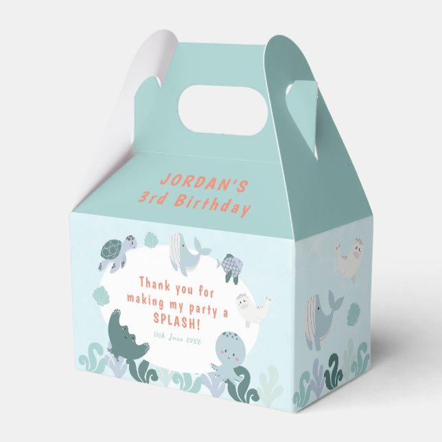 Ballotins Joli Garçons Bleus Sous La Mer Aquarelle Anniversa (Verso)