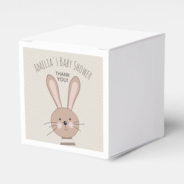 Ballotins Joli lapin et points Baby shower personnalisé (Verso)