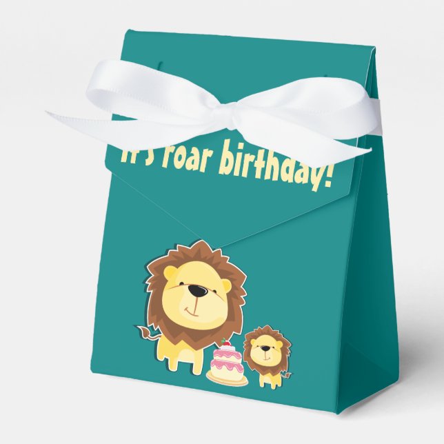 Ballotins Joli Lion Et Baby Cub Anniversaire de enfant (Verso)